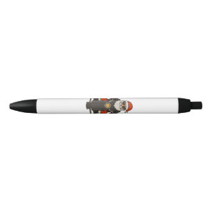 Santa Motorcycle Christmas Vintage Funny Biker Black Ink Pen