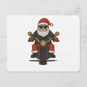 Santa Motorcycle Christmas Vintage Funny Biker Invitation