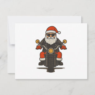Santa Motorcycle Christmas Vintage Funny Biker Save The Date