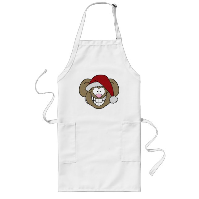 Santa Mouse  Long Apron (Front)