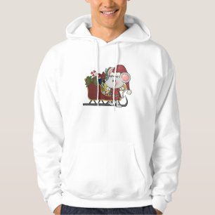 Santa Mouse With Sled Hoodie