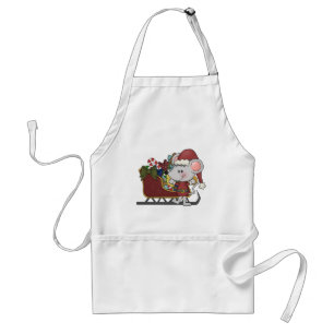 Santa Mouse With Sled Standard Apron