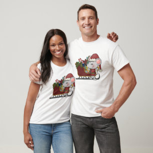 Santa Mouse With Sled T-Shirt