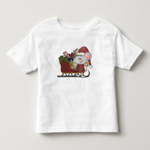 Santa Mouse With Sled Toddler T-Shirt