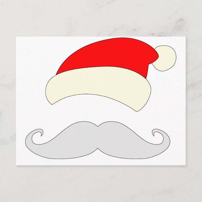 Santa Moustache Holiday Postcard (Front)