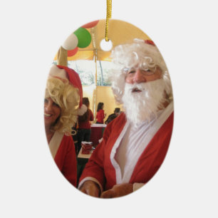 Santa & Mrs. Claus Christmas Celebration – Festive Ceramic Ornament