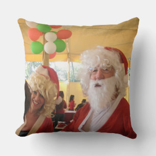 Santa & Mrs. Claus Christmas Celebration – Festive Cushion