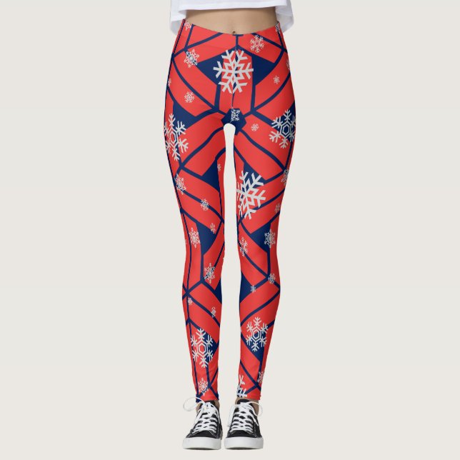 Santa Mrs Claus  Cute Fun Christmas Legging (Front)