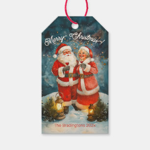 Santa Mrs Claus Merry Christmas Gift Tags