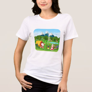 Santa, Mrs Claus & Rudolph Family Camping Tri-Blend Shirt