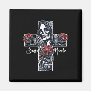 Santa Muerte Cross Costume Halloween Matching Fami Magnet
