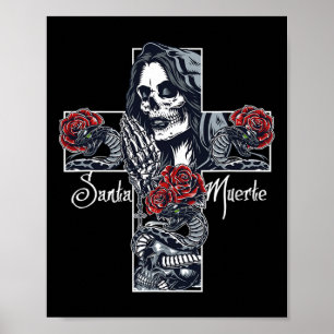Santa Muerte Cross Costume Halloween Matching Fami Poster