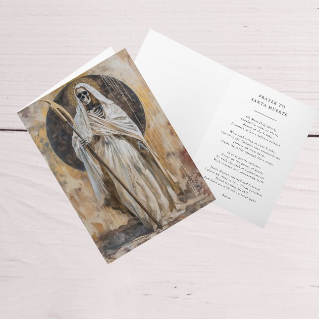 Santa Muerte Divine Guidance & Protection Prayer Card (Creator Uploaded)