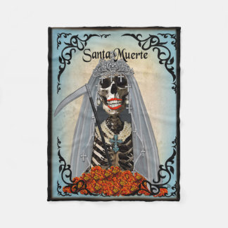 Santa Muerte Fleece Blanket, Small Blanket