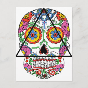 Santa Muerte in a triangle Holiday Postcard