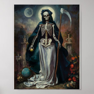 Santa Muerte In The Cemetery Poster