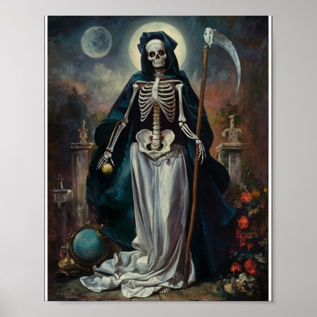 Santa Muerte In The Cemetery Poster (Front)