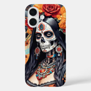 Santa Muerte in traditional costume cover