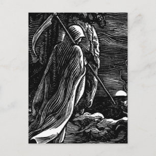 Santa Muerte (Mexican Grim Reaper) circa 1939 Holiday Postcard