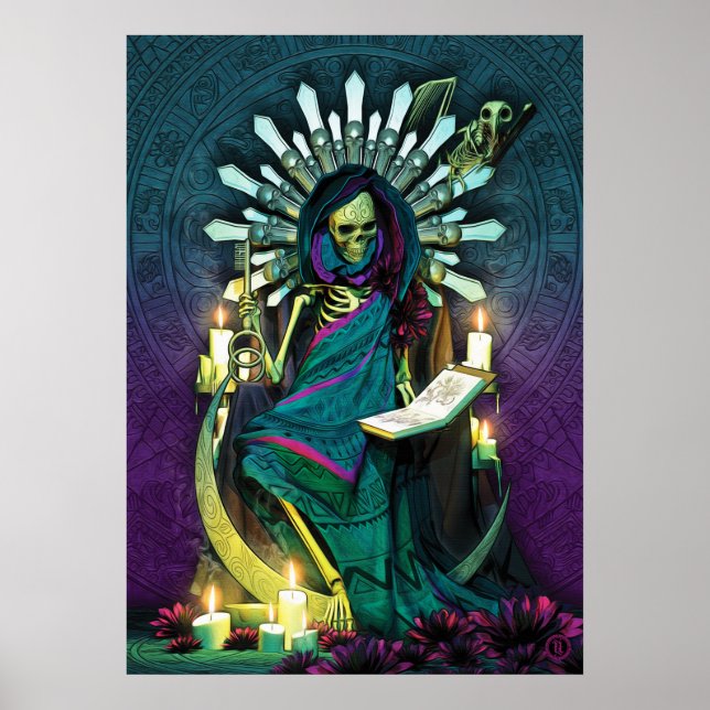 Santa Muerte Tarot - The High Priestess Poster (Front)