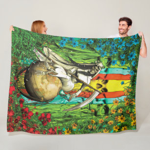 Santa Muerte Tarot - The World Fleece Blanket