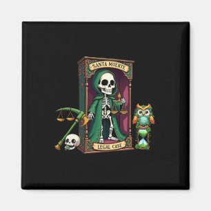 Santa Muerte With Green Cloak Help With Legal Magnet