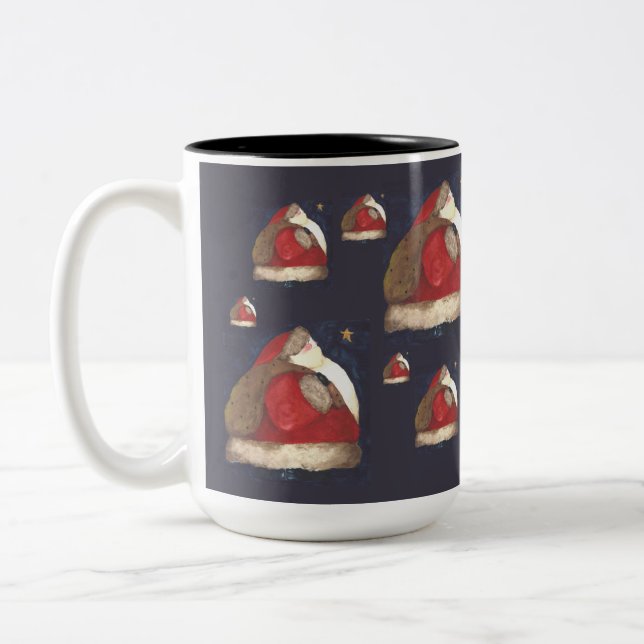 Santa multi  - 2023 Two-Tone coffee mug (Left)