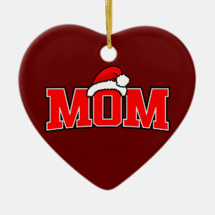 Santa Mum Heart Ornament