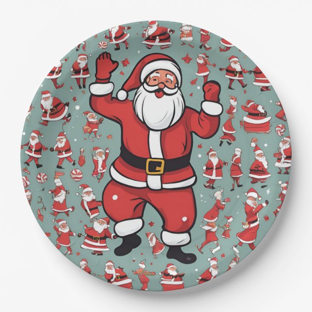 Santa n Elfs Paper Plate (Front)
