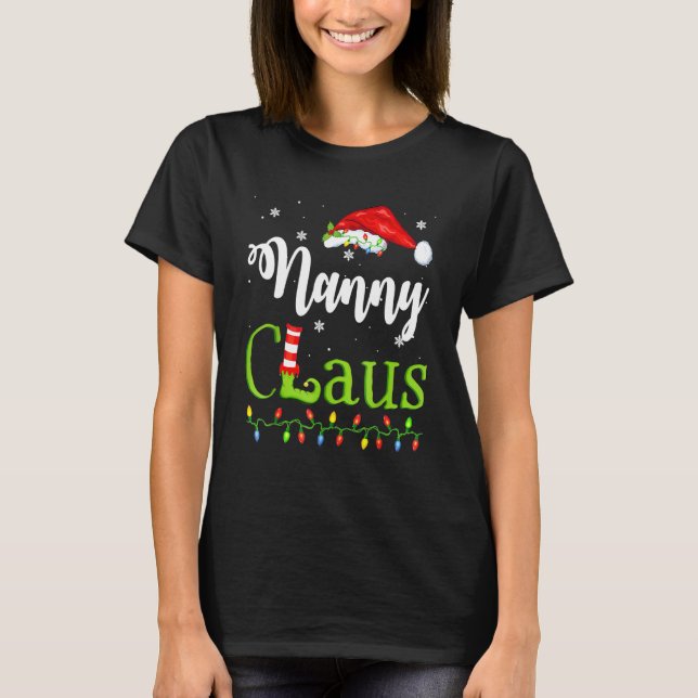 Santa Nanny Claus Christmas Matching Family T-Shirt (Front)