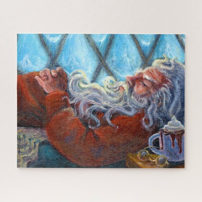 &quot;Santa Napping&quot; Jigsaw Puzzle (Horizontal)