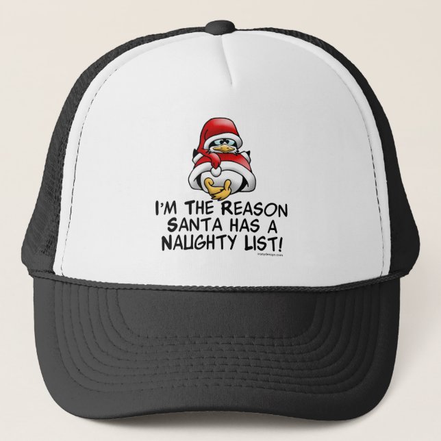 Santa Naughty List Trucker Hat (Front)