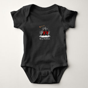Santa Newfoundland Couple Merry Christmas Dog Gift Baby Bodysuit