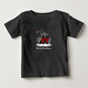 Santa Newfoundland Couple Merry Christmas Dog Gift Baby T-Shirt