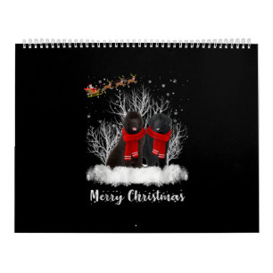 Santa Newfoundland Couple Merry Christmas Dog Gift Calendar
