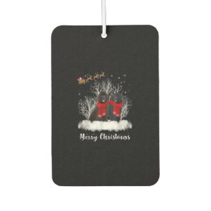 Santa Newfoundland Couple Merry Christmas Dog Gift Car Air Freshener