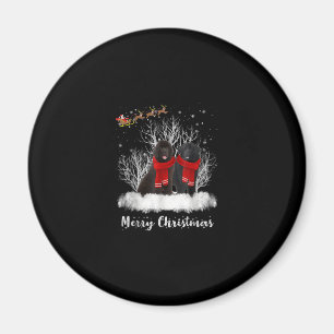 Santa Newfoundland Couple Merry Christmas Dog Gift Magnet