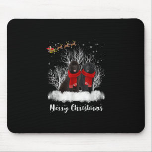 Santa Newfoundland Couple Merry Christmas Dog Gift Mouse Pad