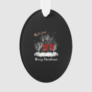 Santa Newfoundland Couple Merry Christmas Dog Gift Ornament