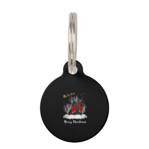 Santa Newfoundland Couple Merry Christmas Dog Gift Pet Tag