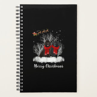 Santa Newfoundland Couple Merry Christmas Dog Gift Planner