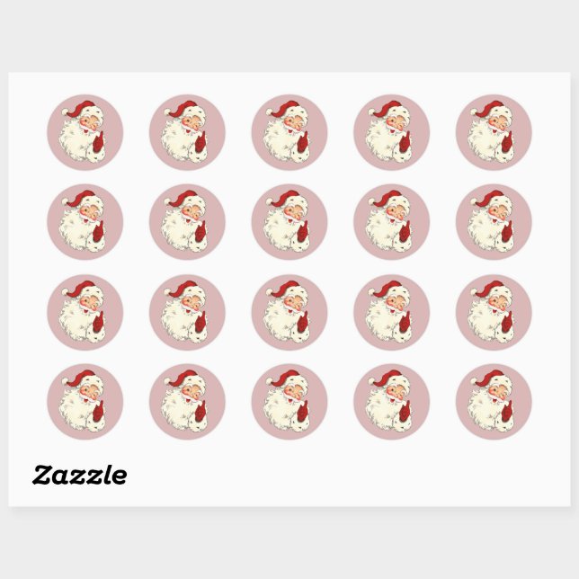 Santa No. 4 Classic Round Sticker (Sheet)