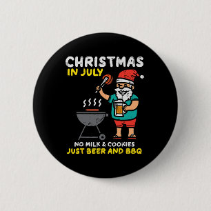 Santa No Milk Cookies Just Bbq Funny Christmas In 6 Cm Round Badge