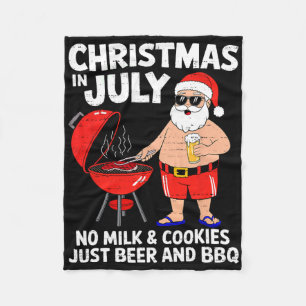 Santa No Milk Cookies Just Bbq Funny Christmas In Fleece Blanket