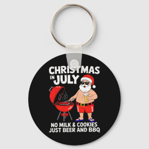Santa No Milk Cookies Just Bbq Funny Christmas In Key Ring
