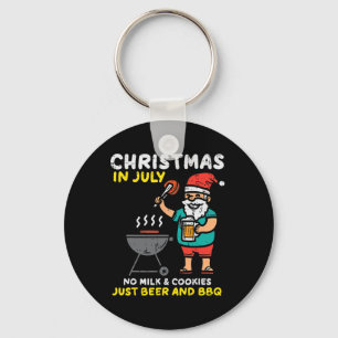 Santa No Milk Cookies Just Bbq Funny Christmas In  Key Ring