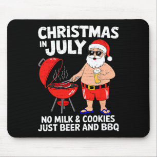Santa No Milk Cookies Just Bbq Funny Christmas In Mouse Pad