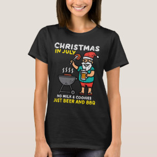 Santa No Milk Cookies Just Bbq Funny Christmas In  T-Shirt