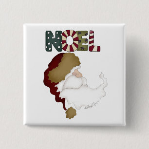 Santa Noel Holiday T-shirts and Gifts 15 Cm Square Badge