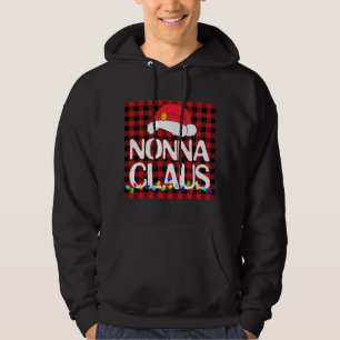 Santa Nonna Claus Family Christmas Pajama Buffalo  Hoodie
